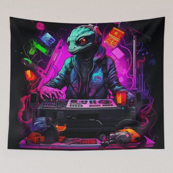 Item preview, Cyber Raptor: The Neon Beatmaster designed and sold by dungeonwarriors.