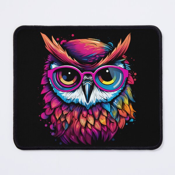 Item preview, Colorful owl with glasses designed and sold by DerSenat.