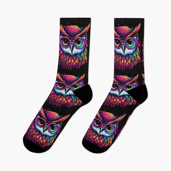 Item preview, Colorful owl with glasses designed and sold by DerSenat.