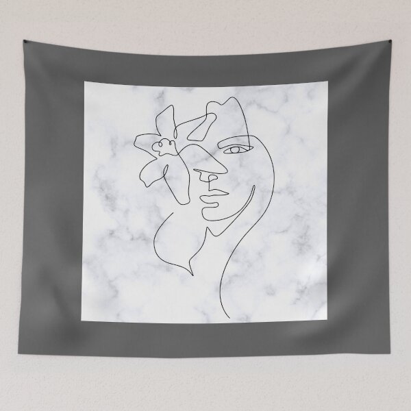 Item preview, Marble Muse: Linear Floral Elegance designed and sold by YolyArtdesign.