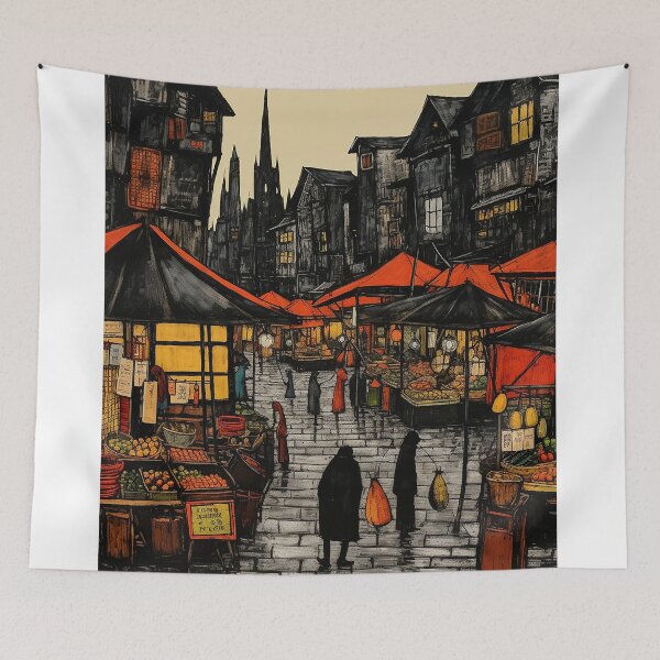 Item preview, Local markets colorful travel vintage graphics designed and sold by wonderfulpark.