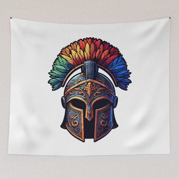 Item preview, Vibrant Warrior: Colorful Plumed Helmet designed and sold by SCG-designs.