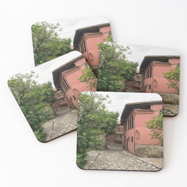 Item preview, Old Town Plovdiv Cobblestoned Street and Red National Revival Houses designed and sold by Georgia Mizuleva.