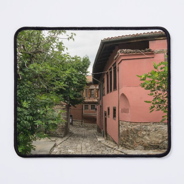 Item preview, Old Town Plovdiv Cobblestoned Street and Red National Revival Houses designed and sold by Georgia Mizuleva.