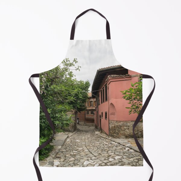 Item preview, Old Town Plovdiv Cobblestoned Street and Red National Revival Houses designed and sold by Georgia Mizuleva.
