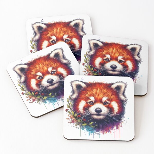 Item preview, Beautiful red panda with colorful background designed and sold by Marcoshop10.