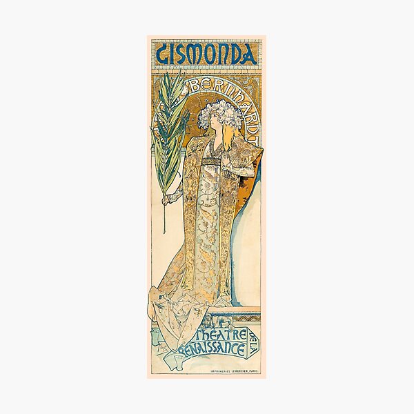 Aperçu de l'œuvre Gismonda, (Sarah Bernhardt), d'Alphonse Mucha. HAUTE DÉFINITION créée et vendue par MINDTHECHERRY.