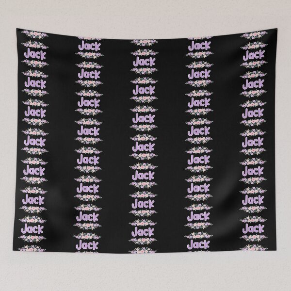 Item preview, Purple Flower Jack Name Label (Black) designed and sold by NormadWorld.