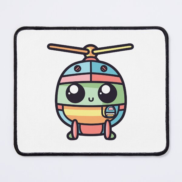 Item preview, Aerial Bliss: Colorful Kawaii Helicopter Exploration designed and sold by DigitalGraphic1.