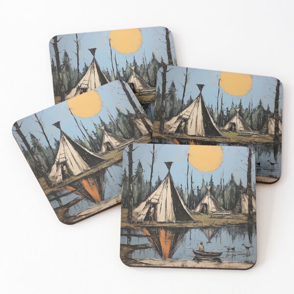 Item preview, Indian village colorful travel vintage graphics designed and sold by wonderfulpark.