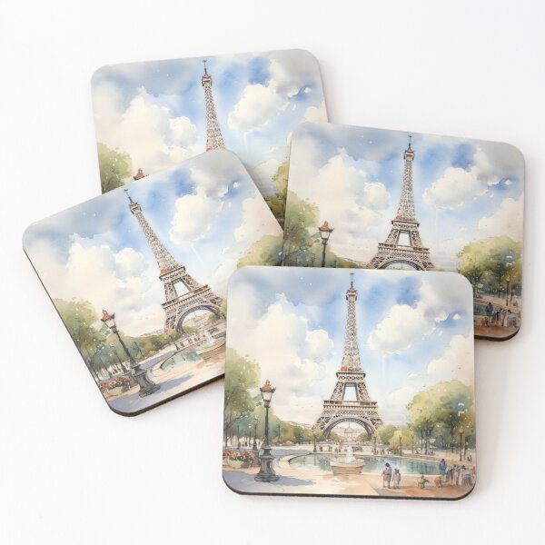 Item preview, Romantic Paris Watercolor - Nostalgic Eiffel Tower Illustration designed and sold by Silver Medal.