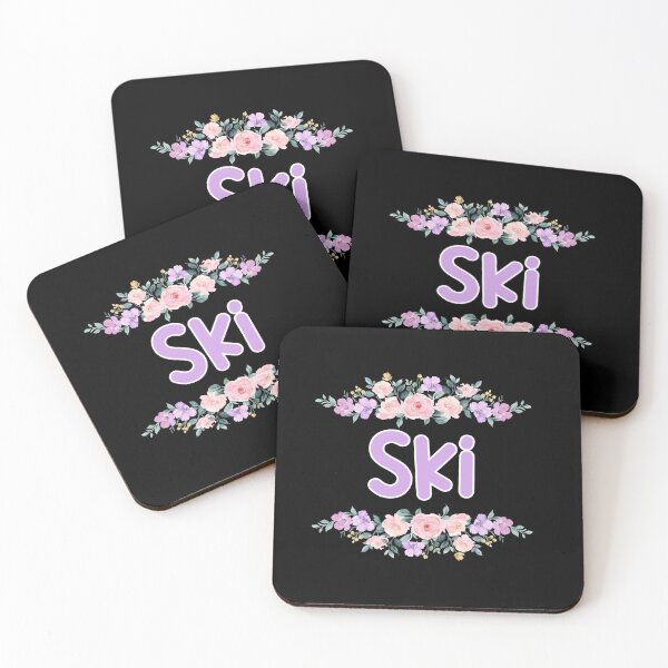 Item preview, Purple Flower Ski Name Label (Black) designed and sold by NormadWorld.