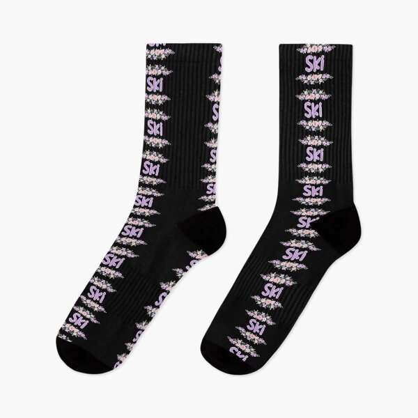 Item preview, Purple Flower Ski Name Label (Black) designed and sold by NormadWorld.