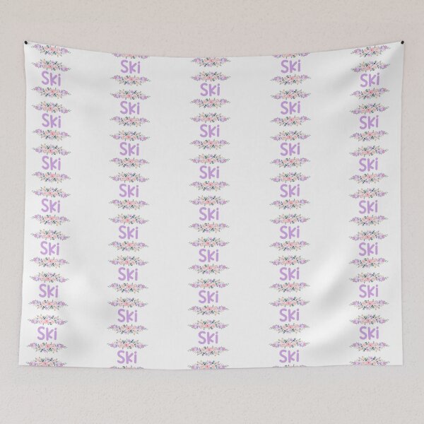 Item preview, Purple Flower Ski Name Label designed and sold by NormadWorld.