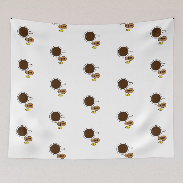 Item preview, a Cat and a Duck with a cup of Coffee seen from above designed and sold by superbaechoo.