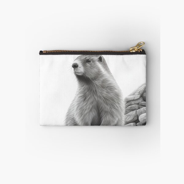 Item preview, Black and white marmot pencil drawing designed and sold by Pencil-Art.