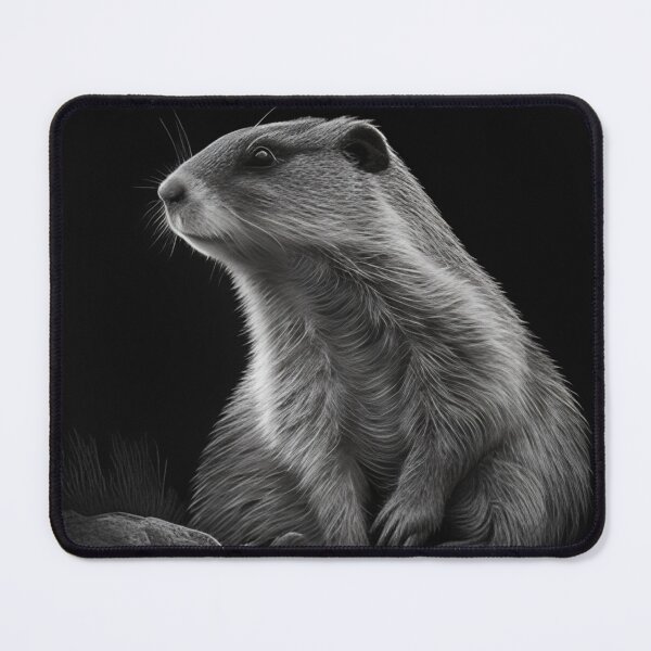 Item preview, Black and white marmot pencil drawing designed and sold by Pencil-Art.