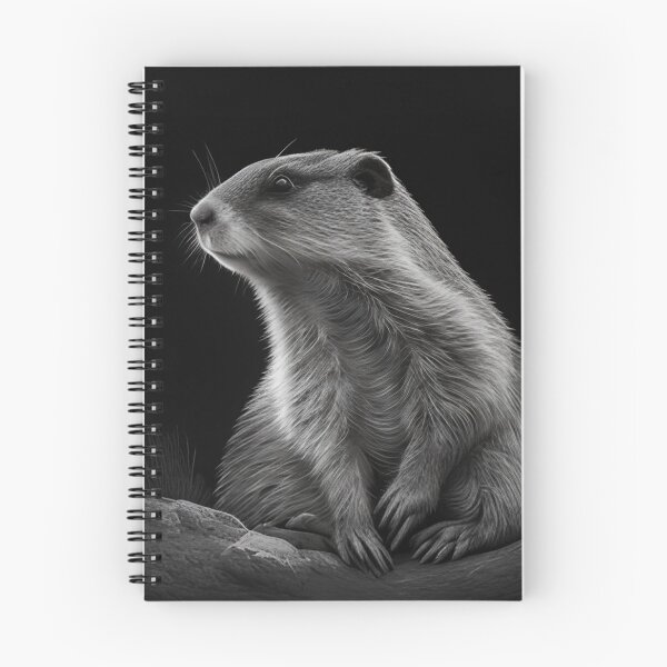 Item preview, Black and white marmot pencil drawing designed and sold by Pencil-Art.