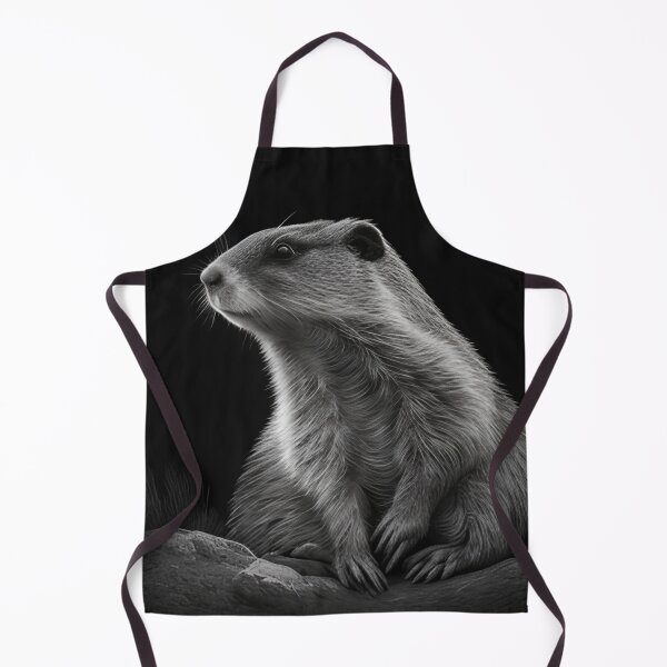 Item preview, Black and white marmot pencil drawing designed and sold by Pencil-Art.