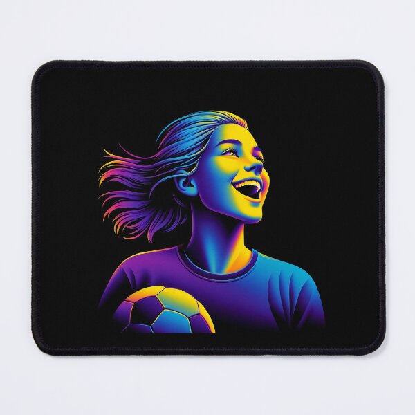 Aperçu de l'œuvre Fille de football heureuse créée et vendue par LoviDesign.