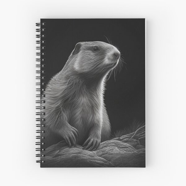 Item preview, Black and white marmot pencil drawing designed and sold by Pencil-Art.