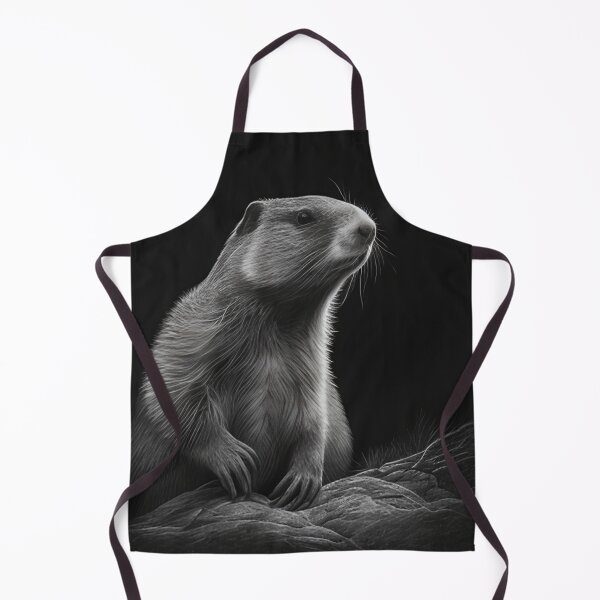 Item preview, Black and white marmot pencil drawing designed and sold by Pencil-Art.