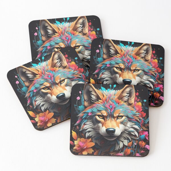 Item preview, Nature's Essence: Majestic Wolf Amidst Vibrant Florals designed and sold by ArtComixHaven.