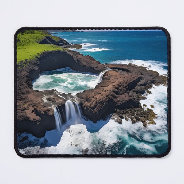 Item preview, A waterfall on a rocky island designed and sold by johndesign88.