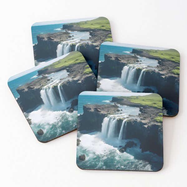Item preview, A waterfall over a rocky cliff designed and sold by johndesign88.