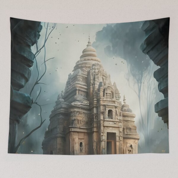 Item preview, Forgotten Ruins Hindu temple, their story lost to time and nature's embrace designed and sold by MalakShams.