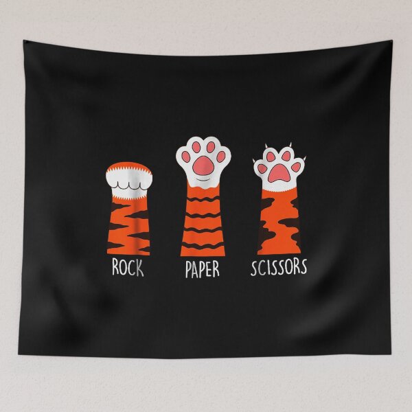 Item preview, Rock Paper Scissors Hand Funny Cute Paw Cat Lovers designed and sold by myrosetee.