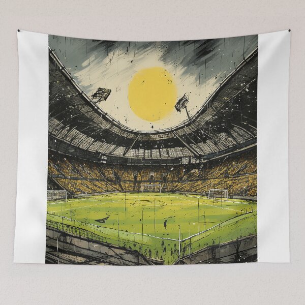 Item preview, Stadium soccer colorful travel vintage graphics designed and sold by wonderfulpark.
