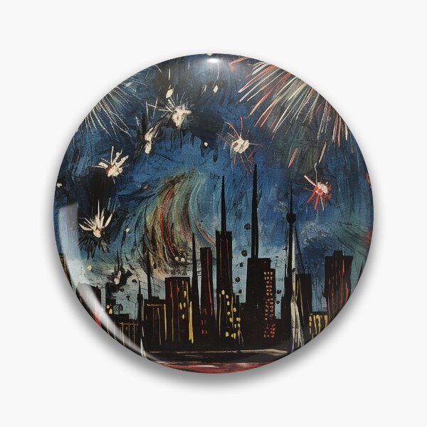 Item preview, Fireworks colorful travel vintage graphics designed and sold by wonderfulpark.