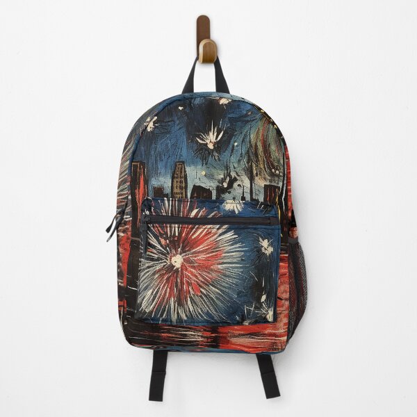 Item preview, Fireworks colorful travel vintage graphics designed and sold by wonderfulpark.