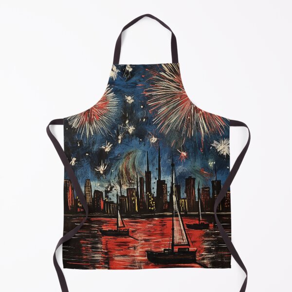 Item preview, Fireworks colorful travel vintage graphics designed and sold by wonderfulpark.