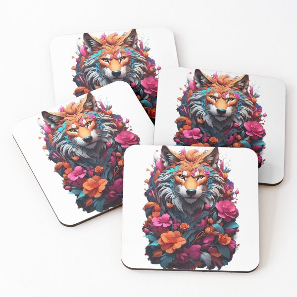 Item preview, Floral Majesty: Fierce Wolf Amidst Blossoming Splendor designed and sold by ArtComixHaven.