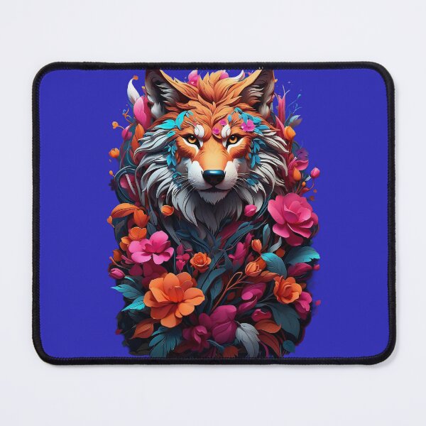 Item preview, Floral Majesty: Fierce Wolf Amidst Blossoming Splendor designed and sold by ArtComixHaven.