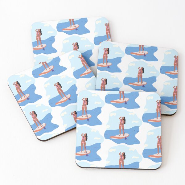 Item preview, Water sports. Young woman standing on sup board  designed and sold by Innamalinka.