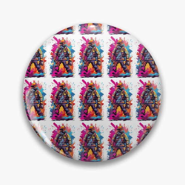 Item preview, Brave Guardian: Firefighter's Valour in Vibrant Hues designed and sold by ArtComixHaven.