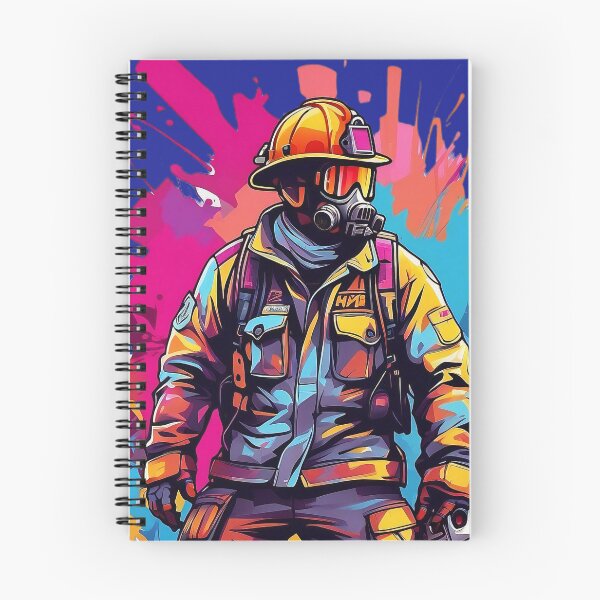 Item preview, Brave Guardian: Firefighter's Valour in Vibrant Hues designed and sold by ArtComixHaven.