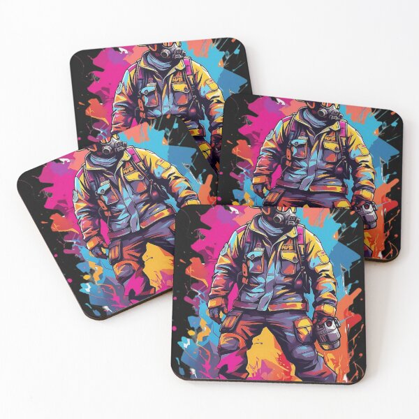 Item preview, Brave Guardian: Firefighter's Valour in Vibrant Hues designed and sold by ArtComixHaven.