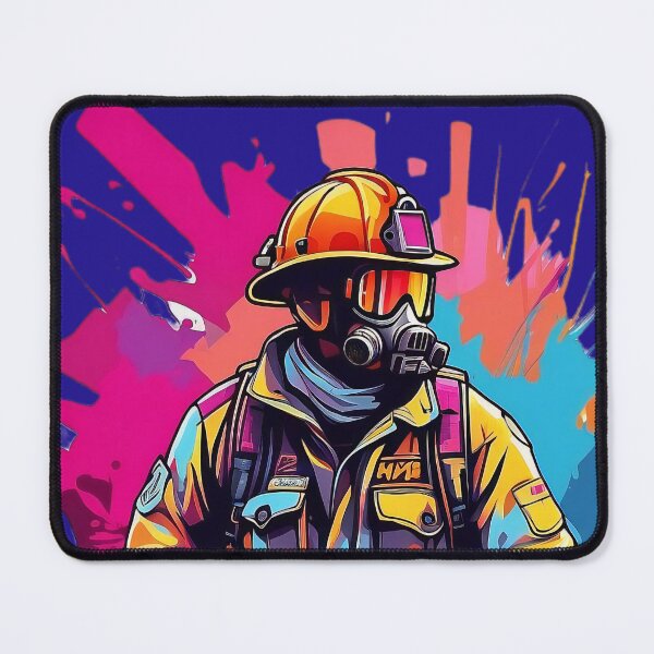 Item preview, Brave Guardian: Firefighter's Valour in Vibrant Hues designed and sold by ArtComixHaven.