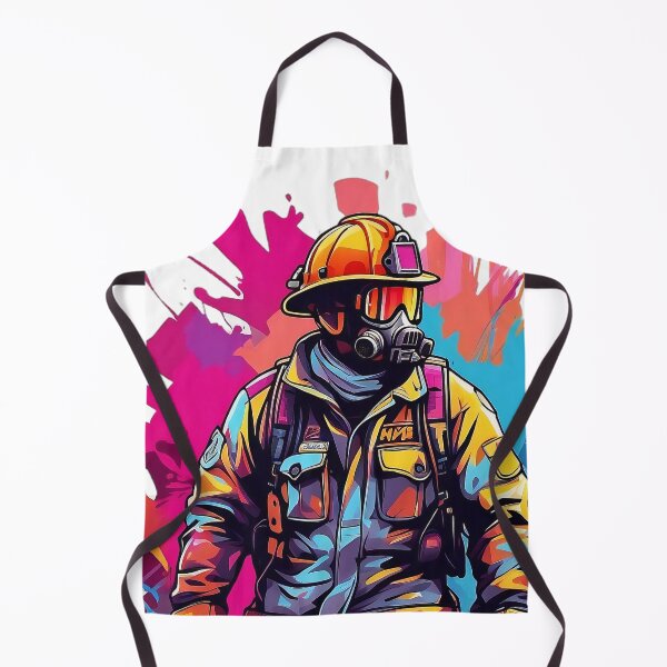 Item preview, Brave Guardian: Firefighter's Valour in Vibrant Hues designed and sold by ArtComixHaven.