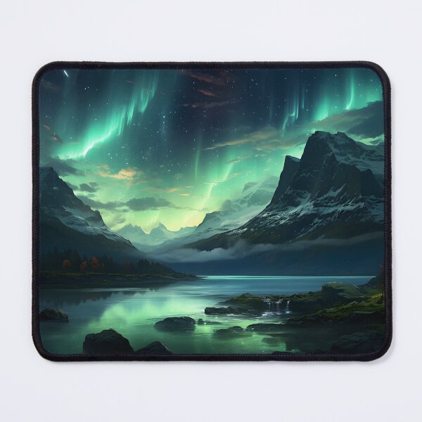 Item preview, A lake with green lights in the sky designed and sold by johndesign88.
