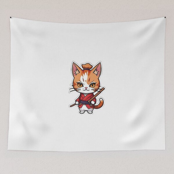 Item preview, Cute Cinnamon cat assassin Japan designed and sold by KorArtStudio.