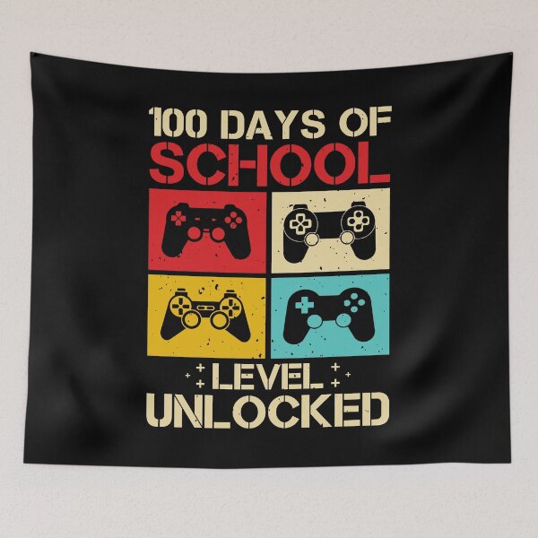Item preview, Level 100 Days Of School Unlocked Retro , 100 days of school level unlocked retro vintage distressed game designed and sold by TigerArtistic.