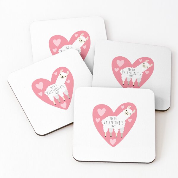 Item preview, Cute Valentine's Day gifts Alpaca Hearts Design My 1st Valentine's Day designed and sold by TheVirtualSpace.