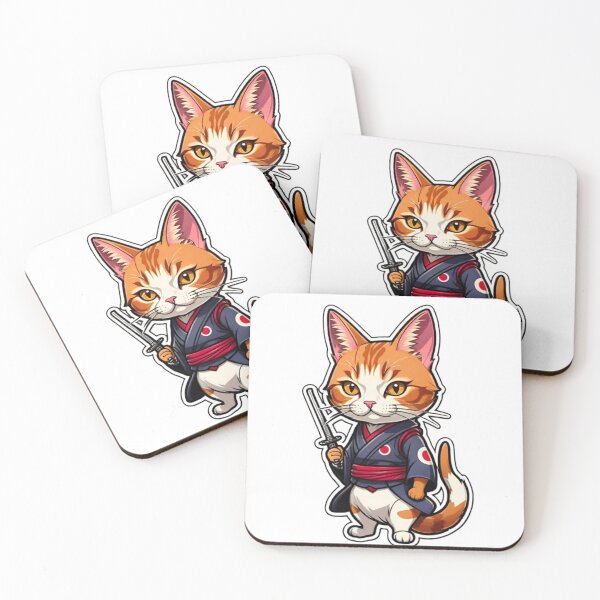 Item preview, Cute Cinnamon cat assassin samurai in Japan designed and sold by KorArtStudio.