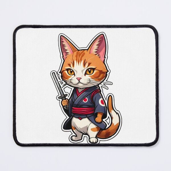 Item preview, Cute Cinnamon cat assassin samurai in Japan designed and sold by KorArtStudio.