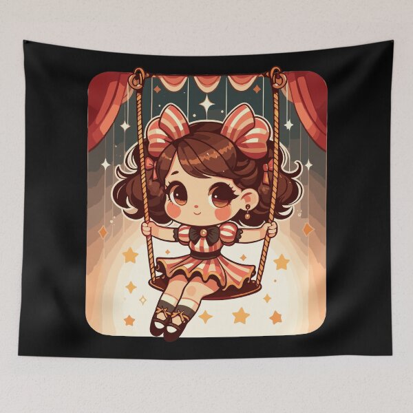 Item preview, Circus girl give show on flying trapeze designed and sold by TomFrontierArt.